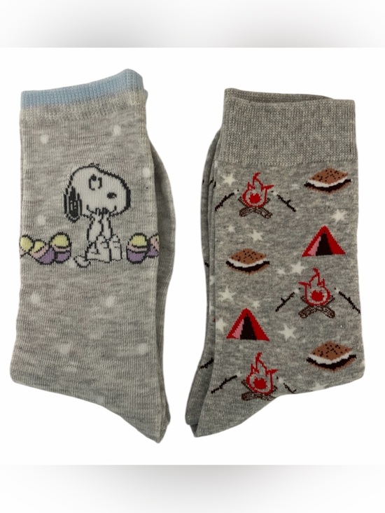 Source Unknown Accessories - New Gray Socks Snoopy Easter Eggs and S’mores Campfire new without tags OS